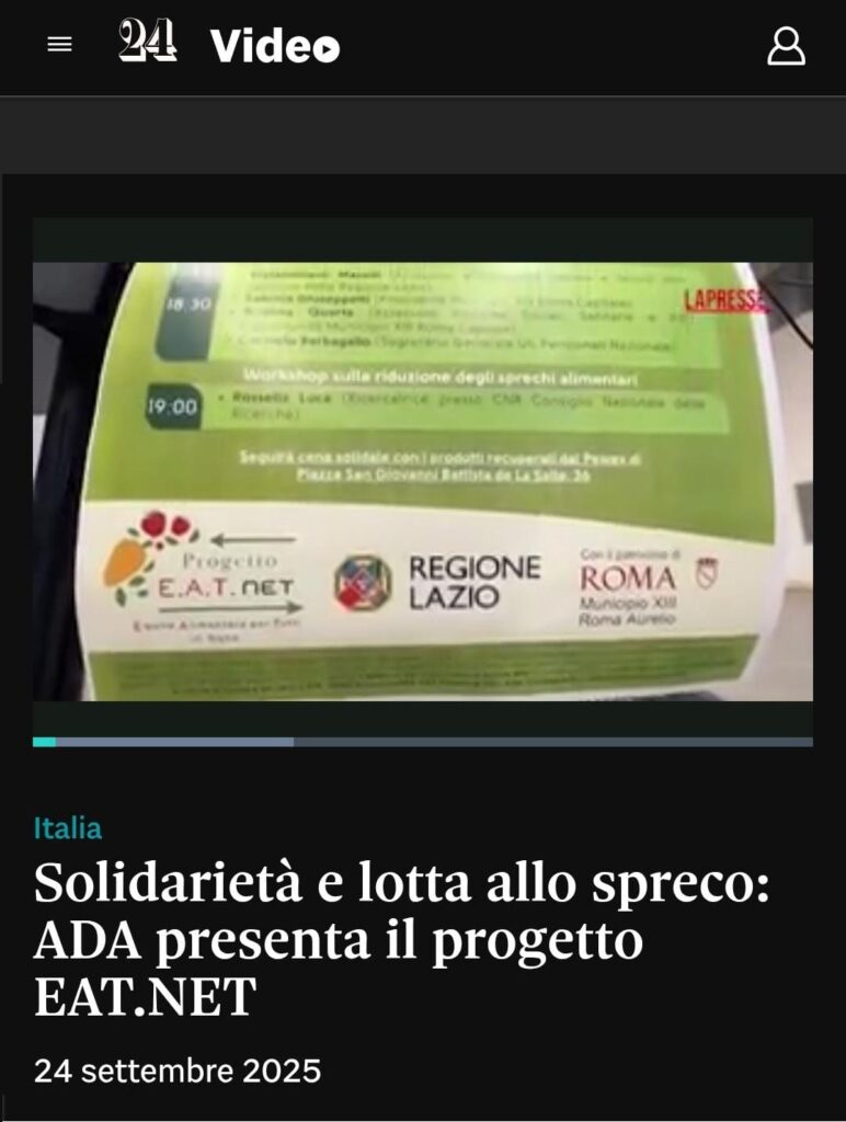 Rassegna Stampa: Progetto E.A.T. NET (24/09/25)